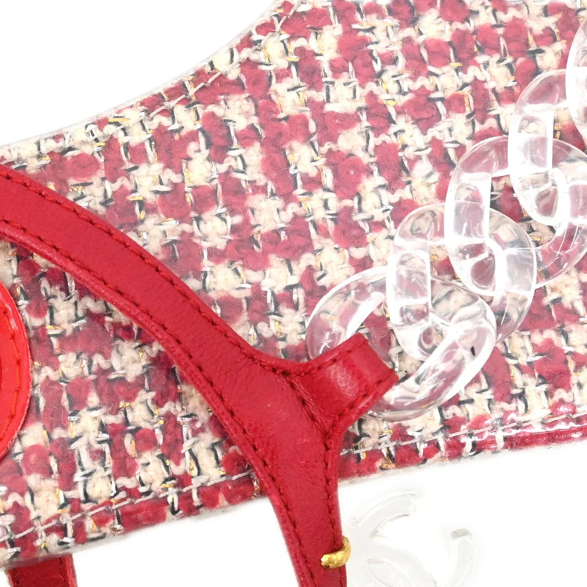 Chanel * Red Sandals Shoes #37 - Image 5