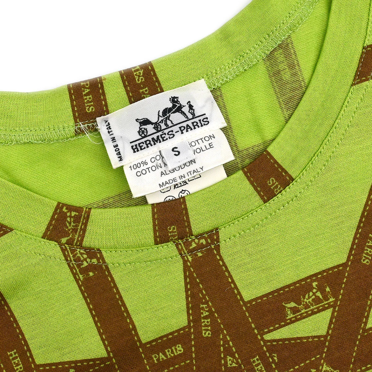 Hermes Short Sleeve T-shirt Top Green #S - Image 3