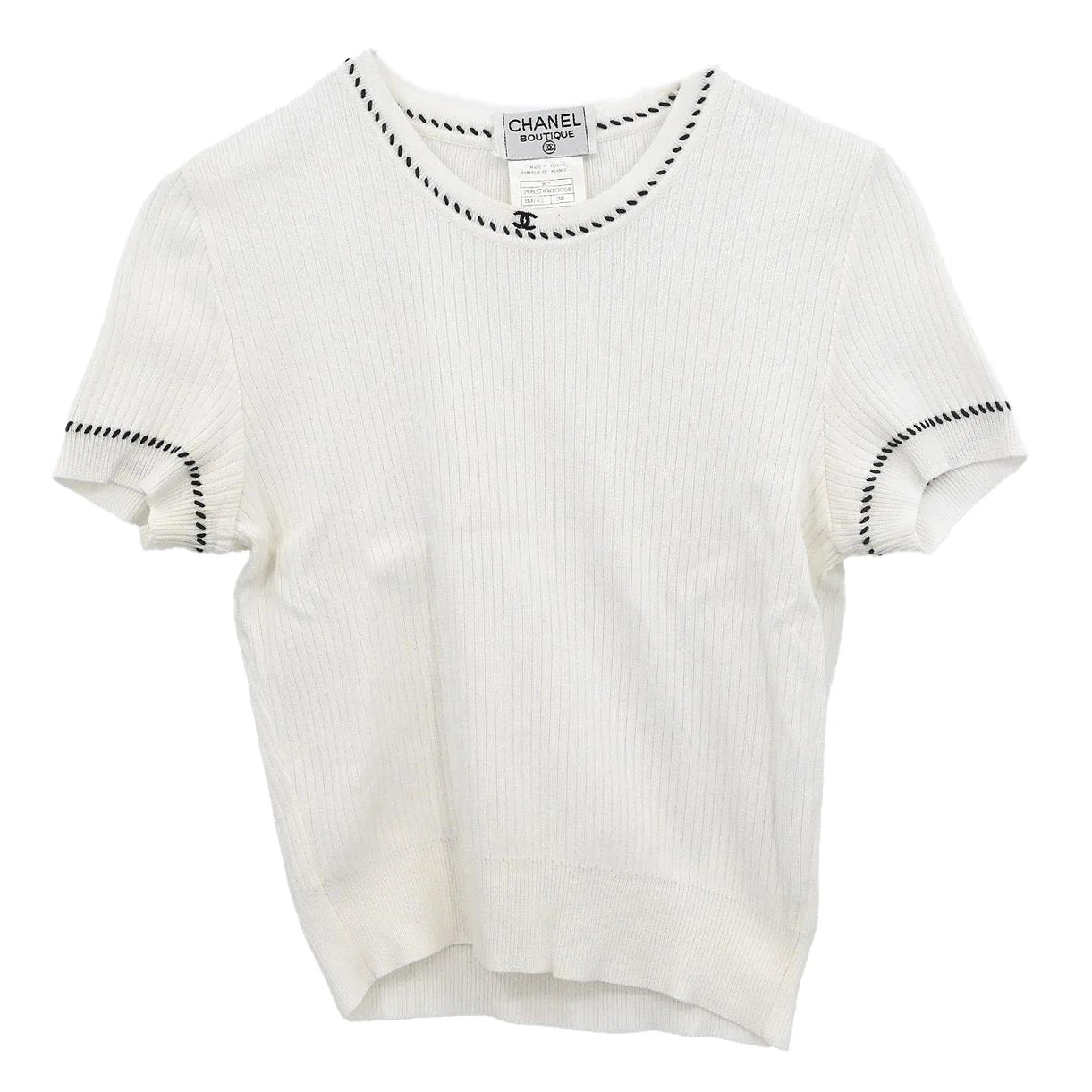 Chanel Short Sleeve Top White #38