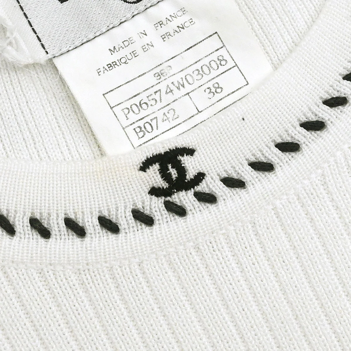 Chanel Short Sleeve Top White #38 - Image 3