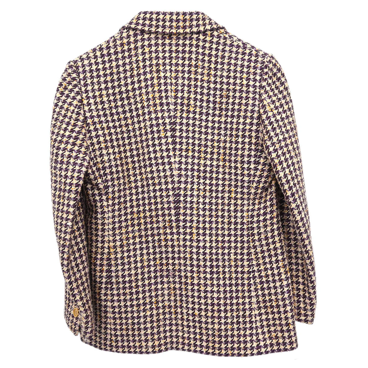 Celine Single Breasted Houndstooth Jacket Brown #38 - Image 2