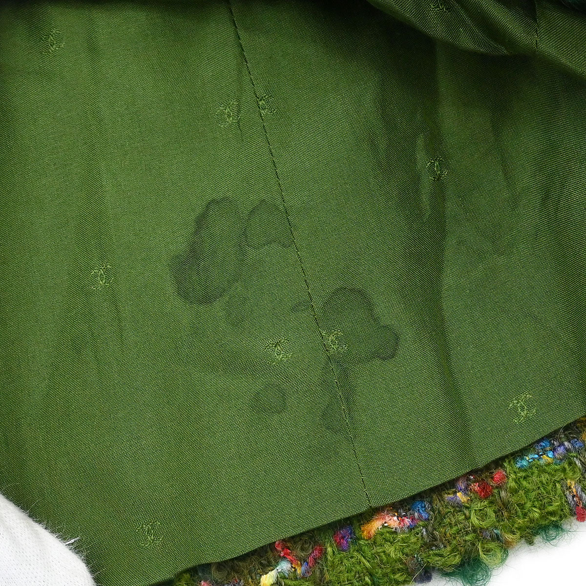 Chanel 1990 Setup Suit Jacket Skirt Tweed Green  #36 - Image 8