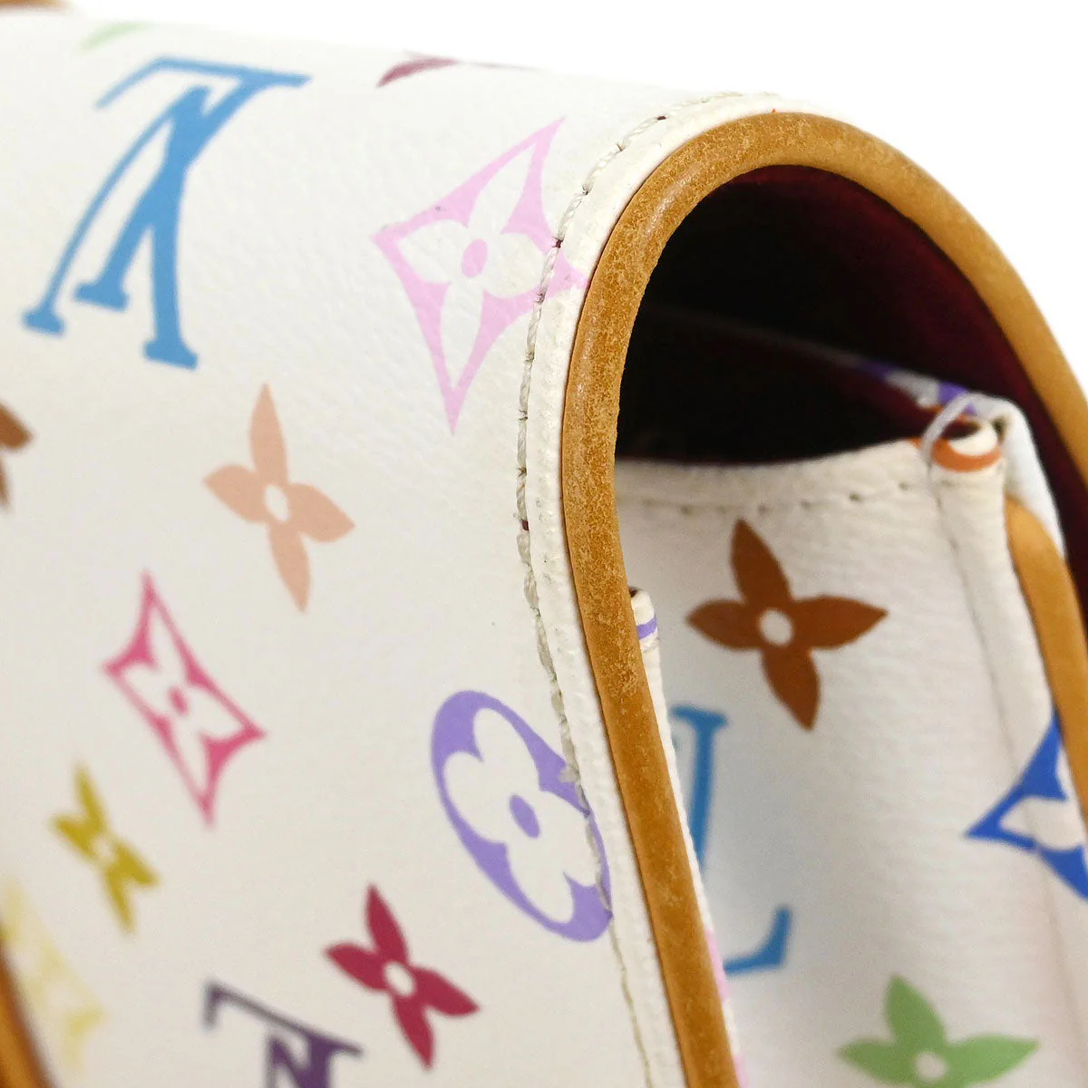 Louis Vuitton 2009 White Multicolor Pochette Courtney Clutch Bag M45639 - Image 5