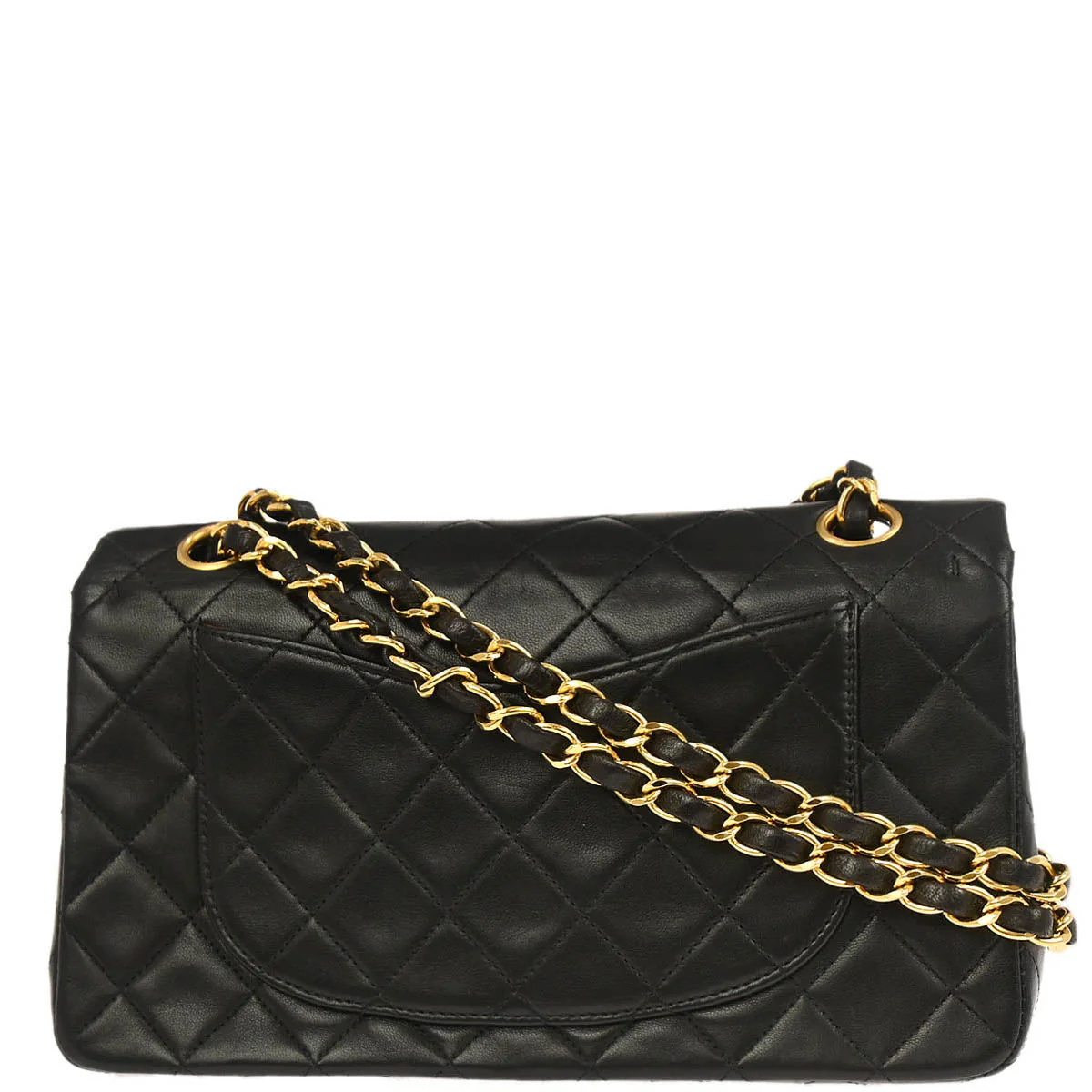 Chanel 1996-1997 Black Lambskin Small Classic Double Flap Shoulder Bag - Image 2