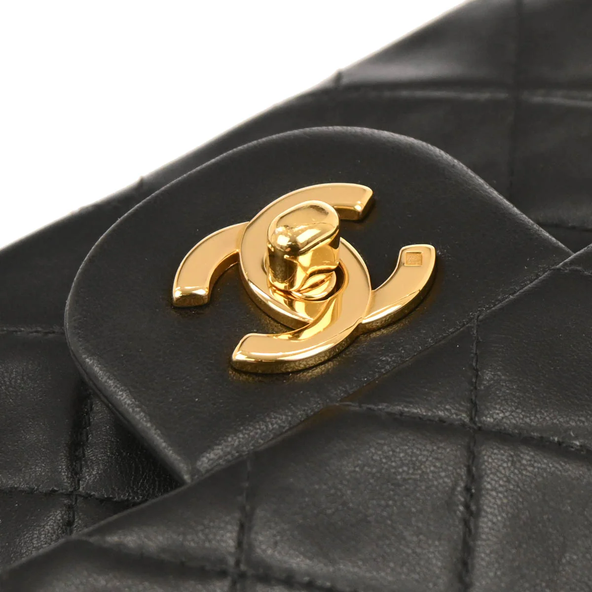 Chanel 1996-1997 Black Lambskin Small Classic Double Flap Shoulder Bag - Image 5