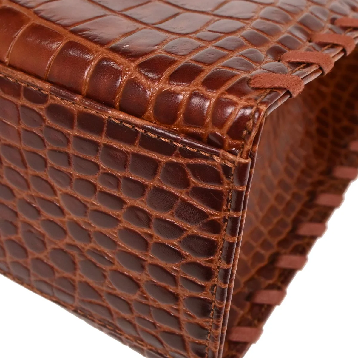 Yves Saint Laurent * Brown Leather Handbag - Image 6