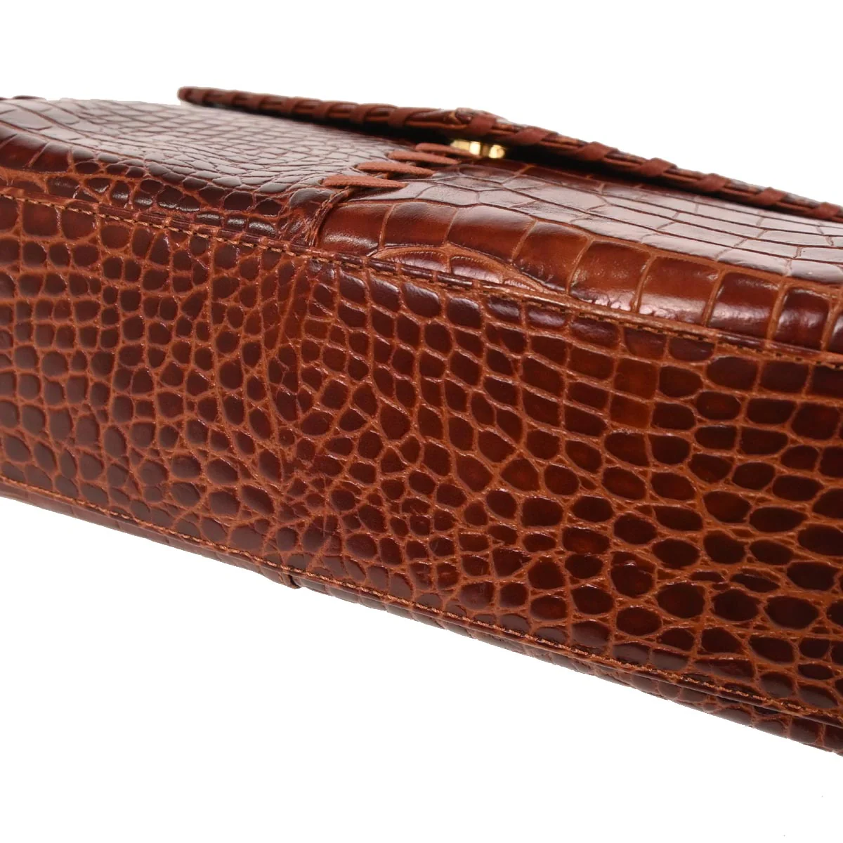 Yves Saint Laurent * Brown Leather Handbag - Image 7