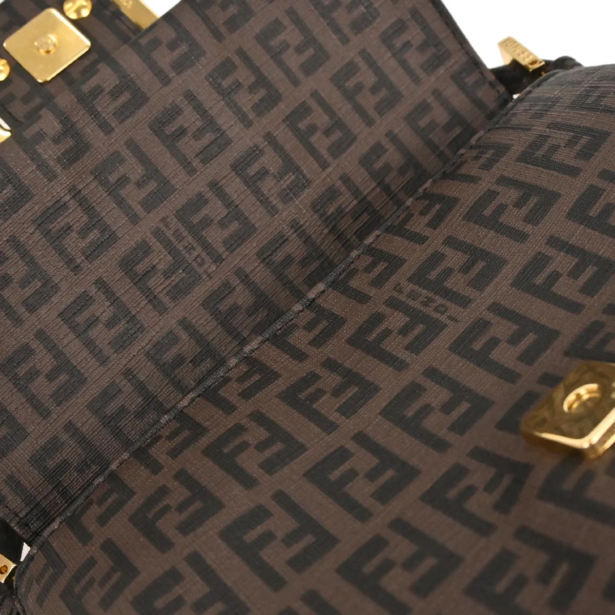 Fendi Brown PVC Zucchino Handbag - Image 7