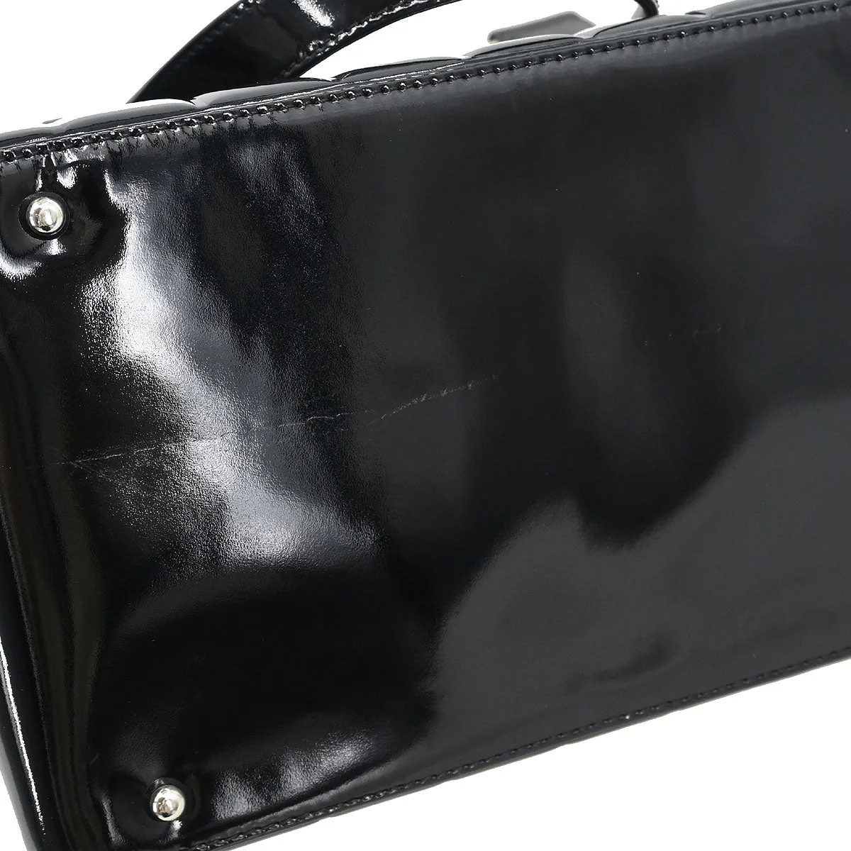 Chanel 2002-2003 Black Patent Leather Choco Bar Handbag - Image 3