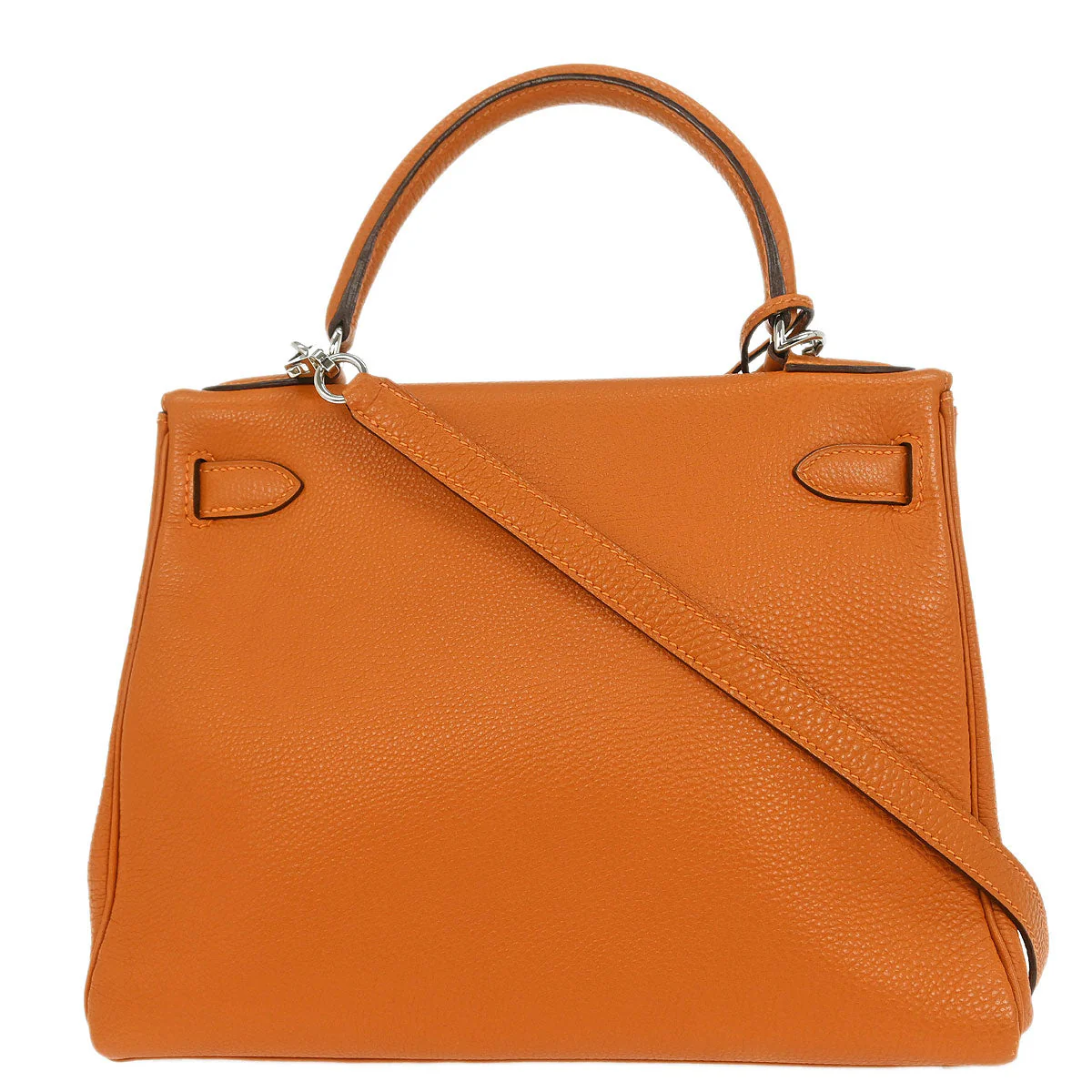 Hermes Potiron Togo Kelly 28 Retourne 2way Shoulder Handbag - Image 2
