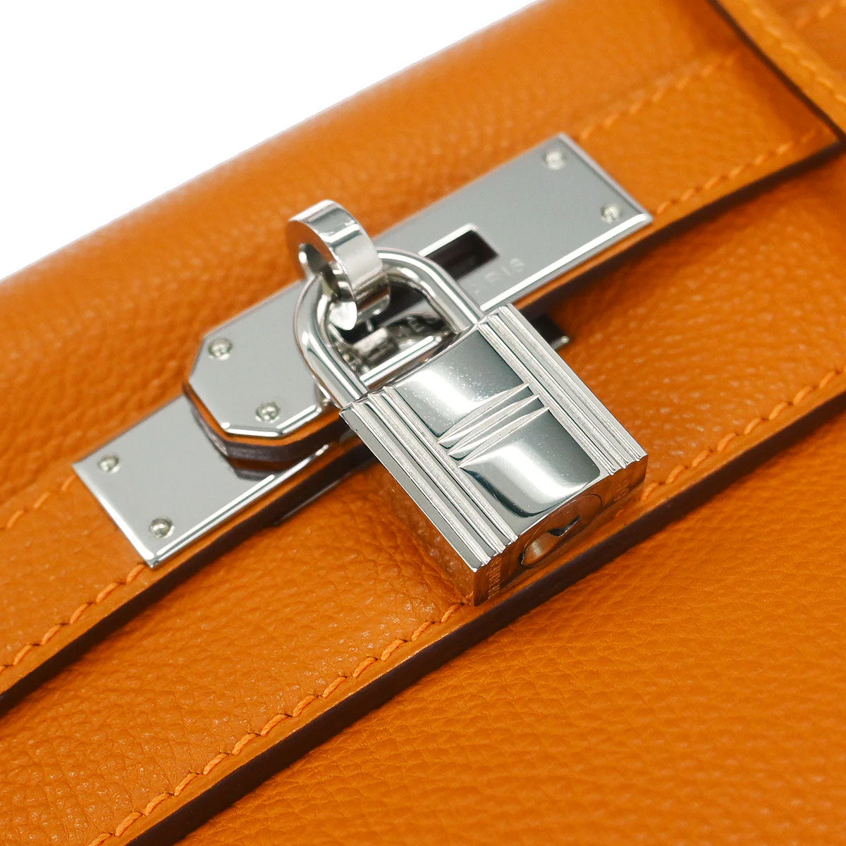 Hermes Potiron Togo Kelly 28 Retourne 2way Shoulder Handbag - Image 4