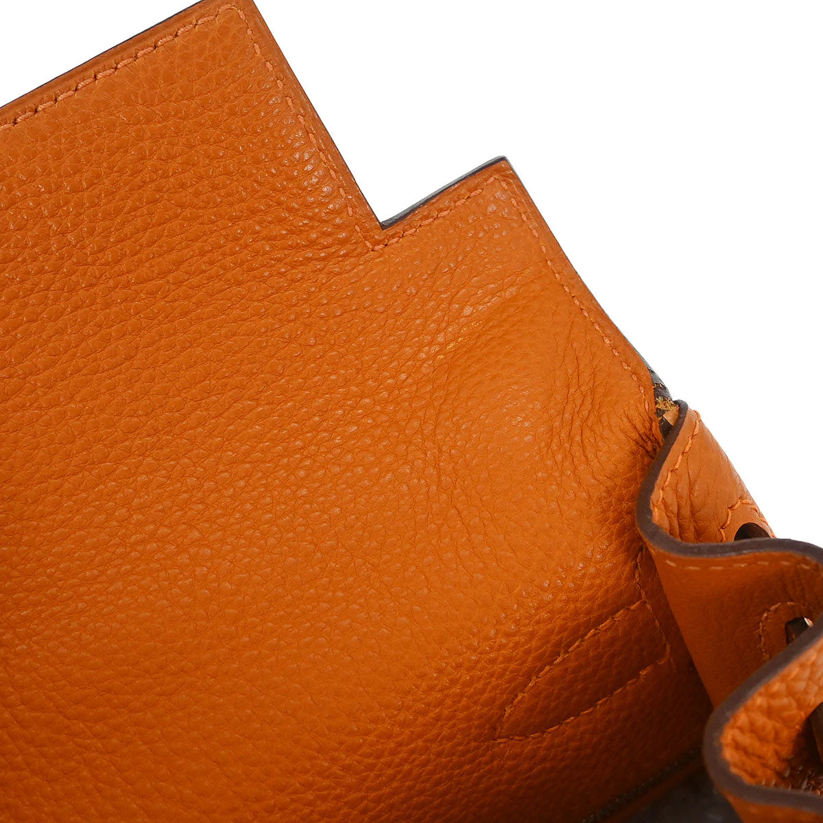Hermes Potiron Togo Kelly 28 Retourne 2way Shoulder Handbag - Image 7