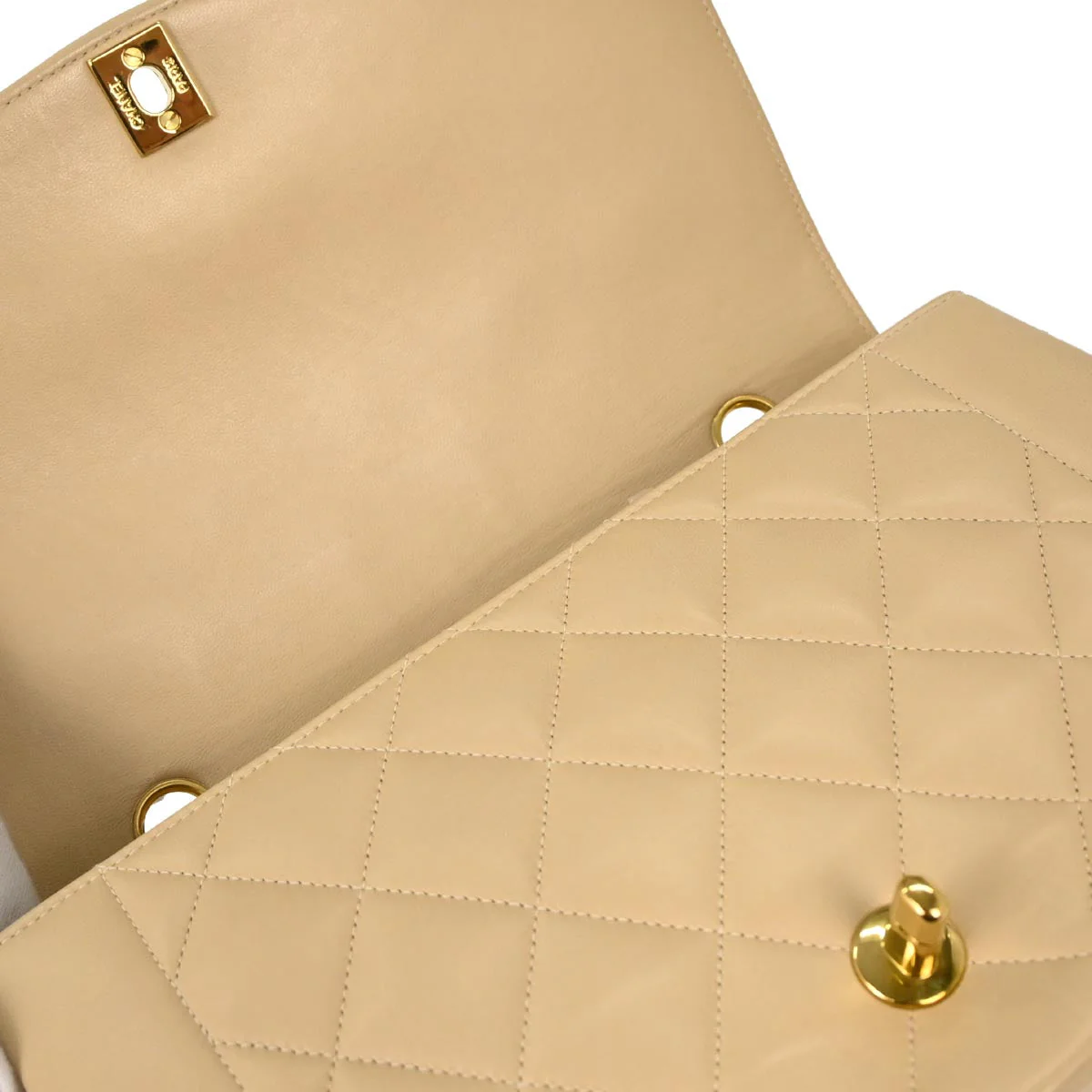 Chanel Beige Lambskin Medium Diana Shoulder Bag - Image 5