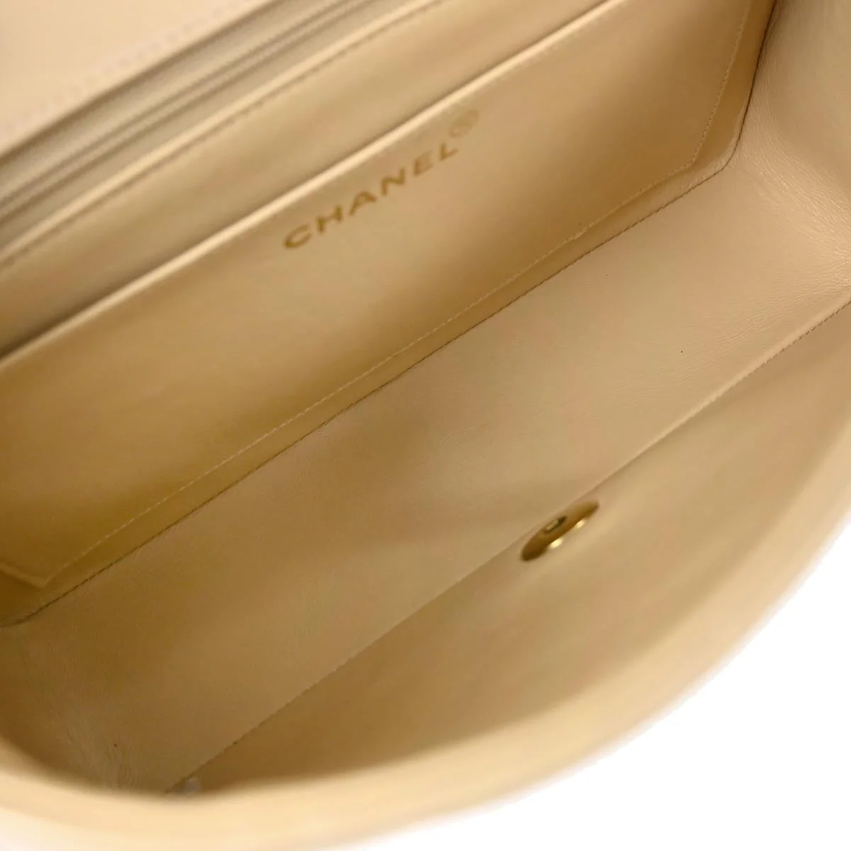 Chanel Beige Lambskin Medium Diana Shoulder Bag - Image 6
