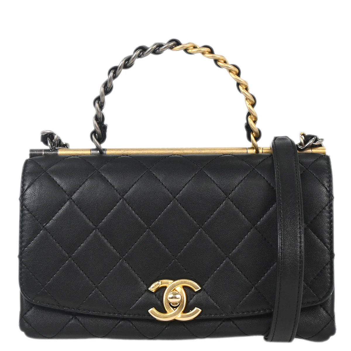 Chanel 2019 Black Lambskin 2way Handbag