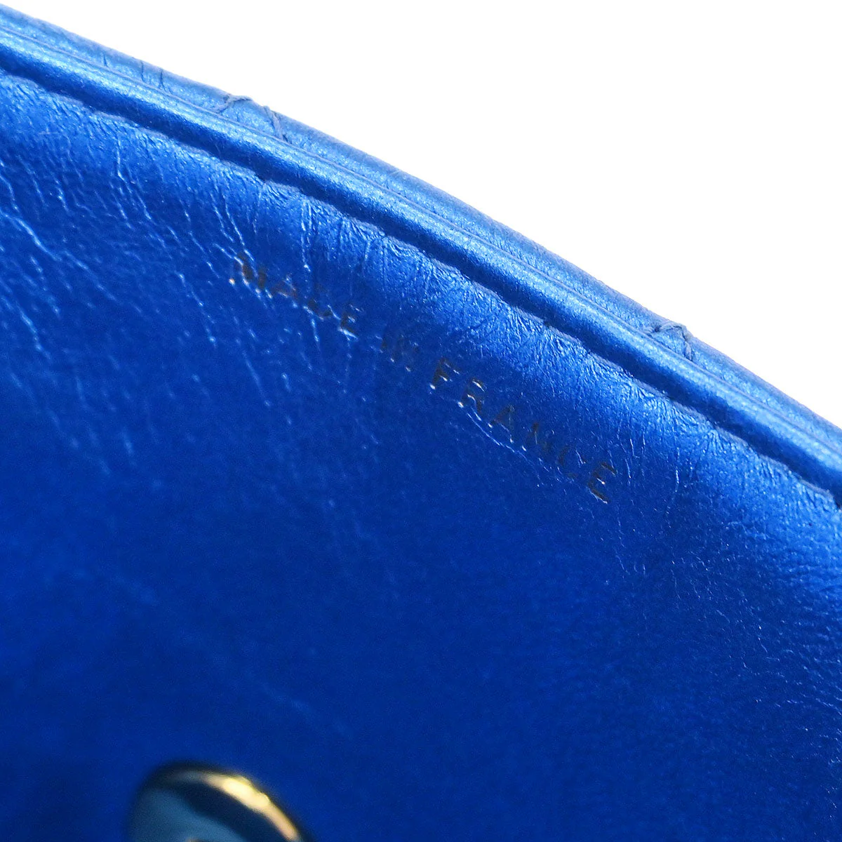 Chanel Metallic Blue Lambskin Mini Square Handbag - Image 8