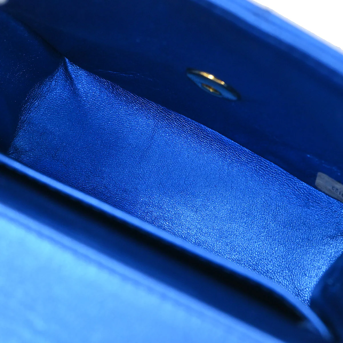 Chanel Metallic Blue Lambskin Mini Square Handbag - Image 9