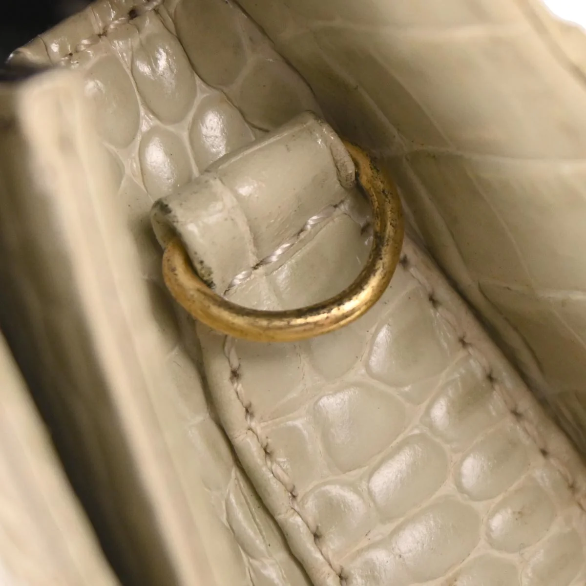Yves Saint Laurent * Light Green Leather Handbag - Image 5