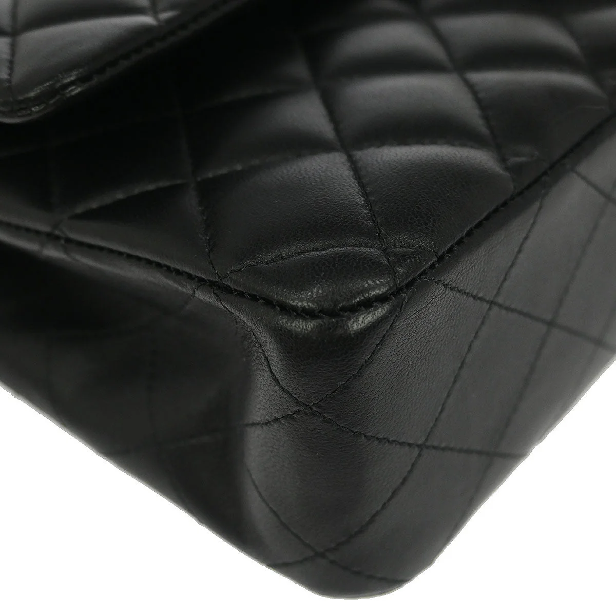 Chanel 2018 Black Lambskin Medium Classic Double Flap Shoulder Bag - Image 3