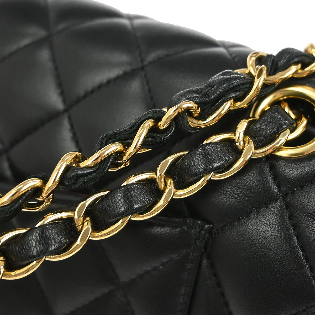 Chanel 2018 Black Lambskin Medium Classic Double Flap Shoulder Bag - Image 5