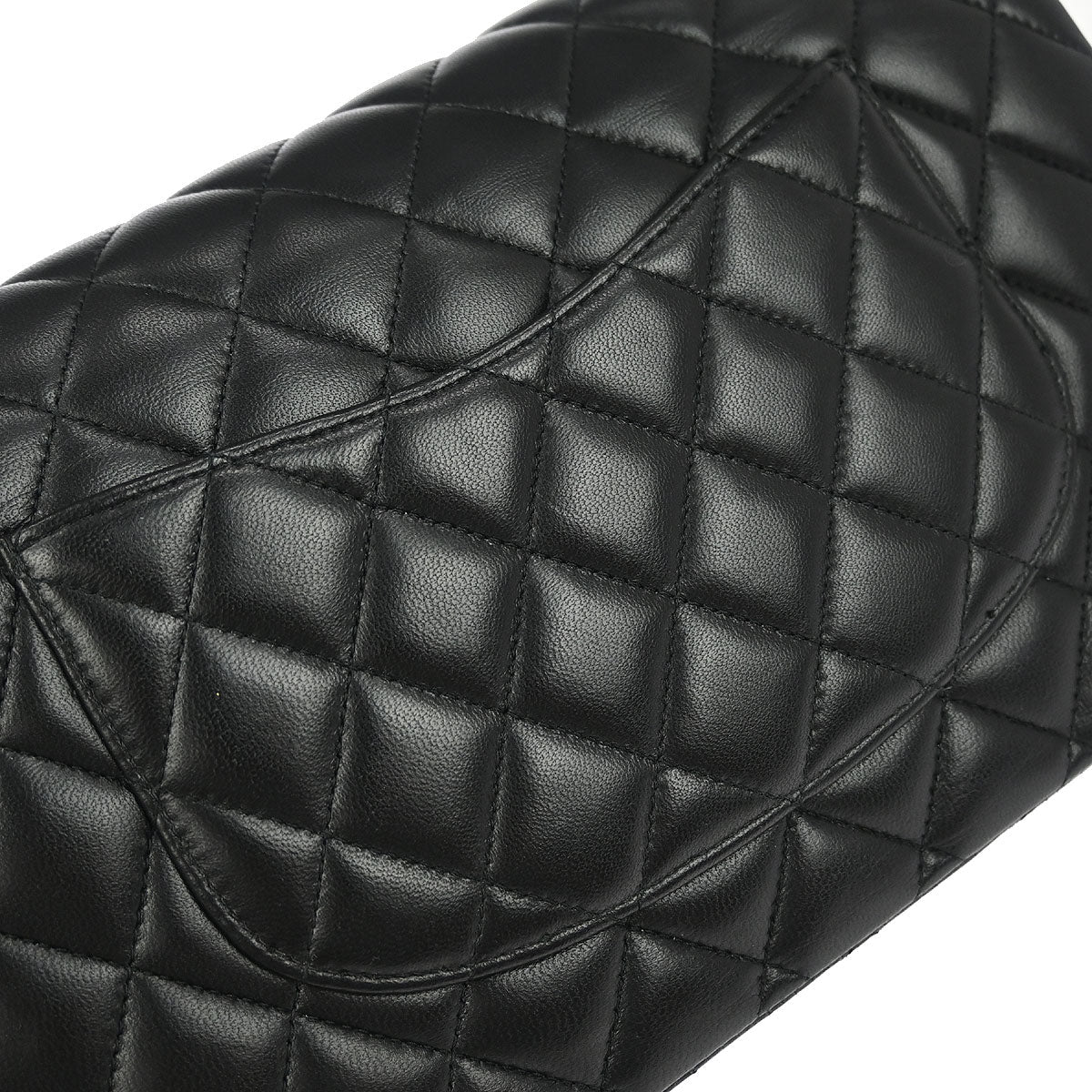 Chanel 2018 Black Lambskin Medium Classic Double Flap Shoulder Bag - Image 6