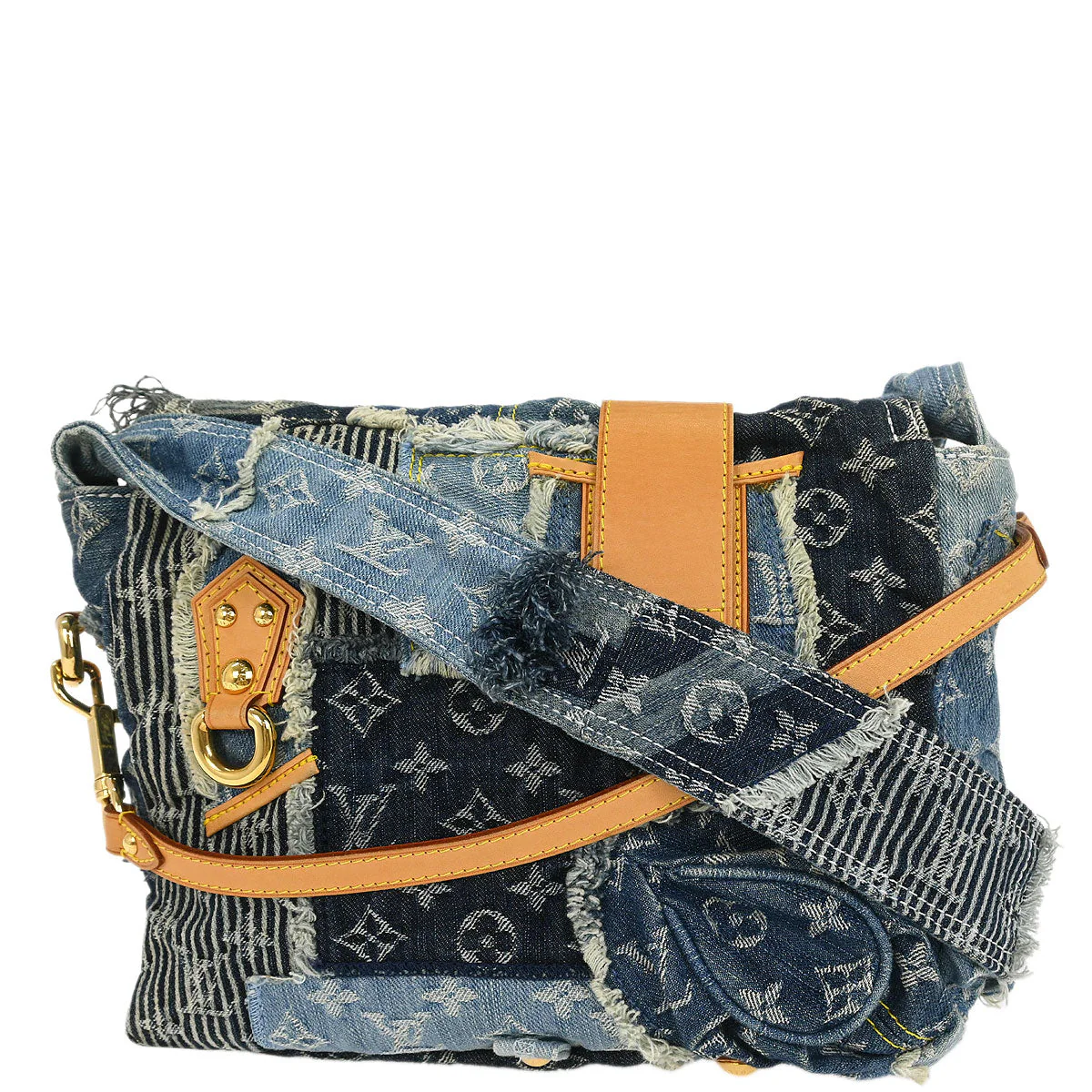 Louis Vuitton 2007 Monogram Denim Patchwork Postie 2way Handbag M95374 - Image 2