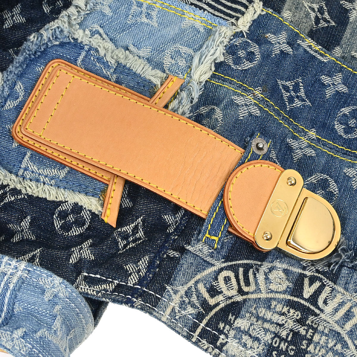 Louis Vuitton 2007 Monogram Denim Patchwork Postie 2way Handbag M95374 - Image 6