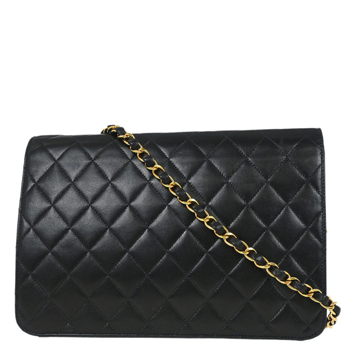 Chanel 2005-2006 Black Lambskin Turnlock Medium Half Flap Shoulder Bag - Image 2