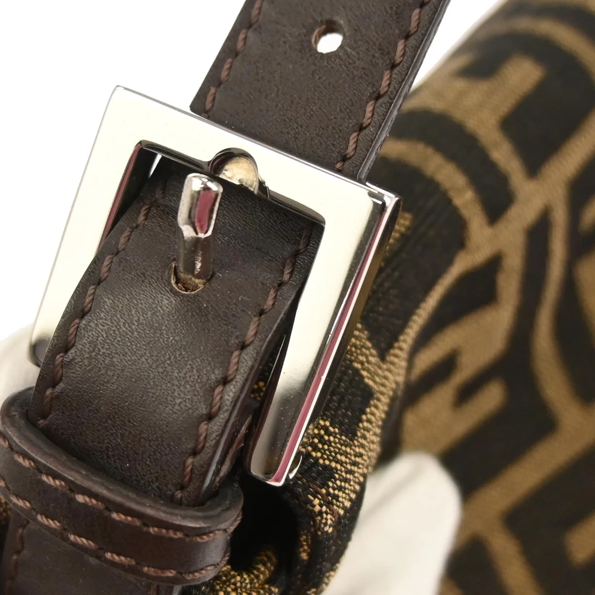 Fendi Brown Canvas Zucca Mamma Baguette Handbag - Image 7