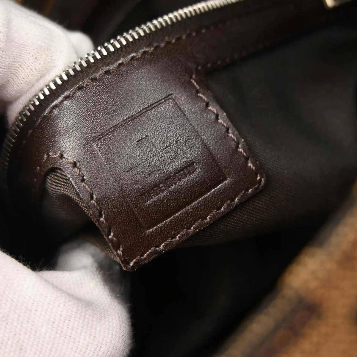 Fendi Brown Canvas Zucca Mamma Baguette Handbag - Image 9