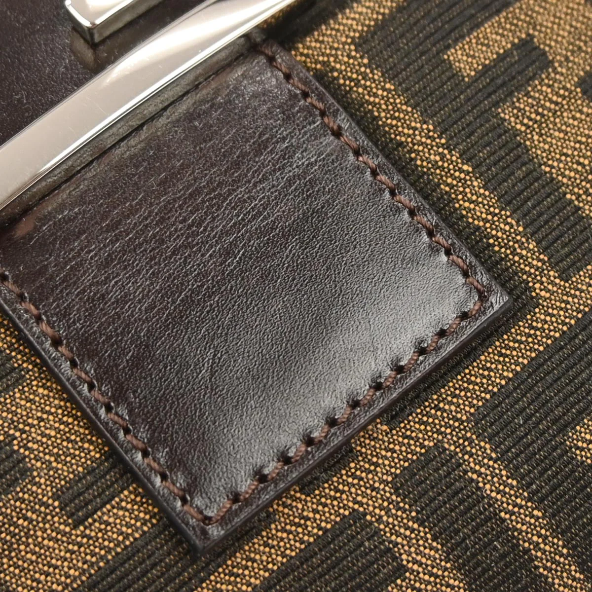Fendi Brown Zucca Baguette Handbag - Image 3