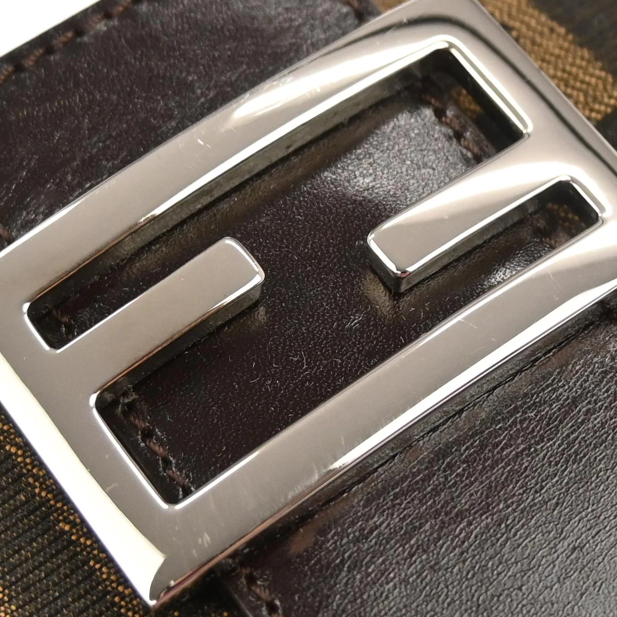 Fendi Brown Zucca Baguette Handbag - Image 4