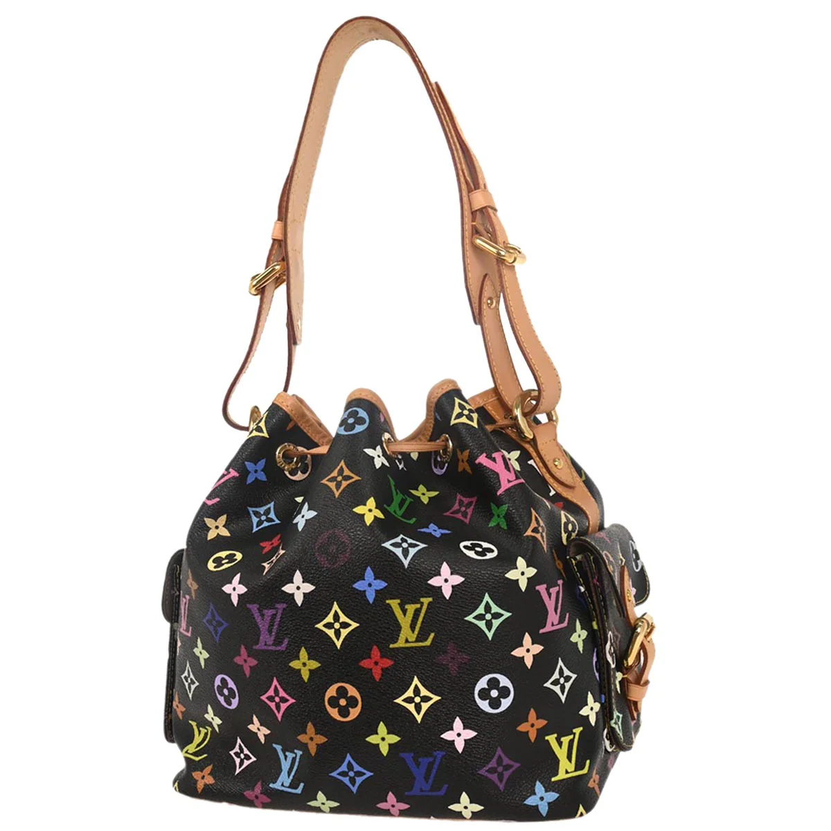 Louis Vuitton 2009 Black Monogram Multicolor Petite Noe Handbag M42230 - Image 2