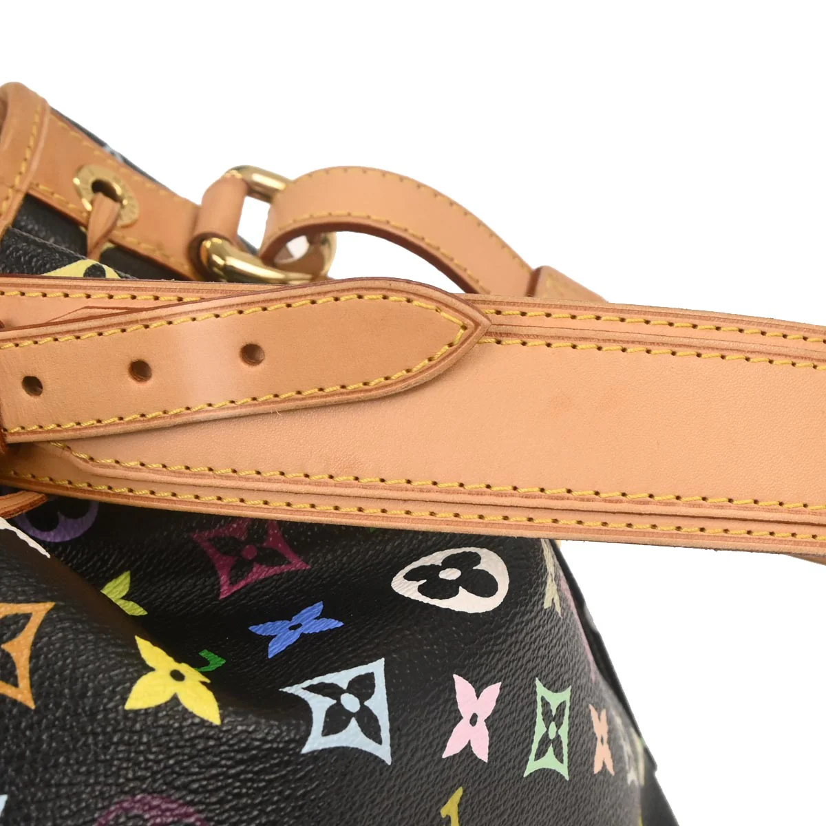 Louis Vuitton 2009 Black Monogram Multicolor Petite Noe Handbag M42230 - Image 5
