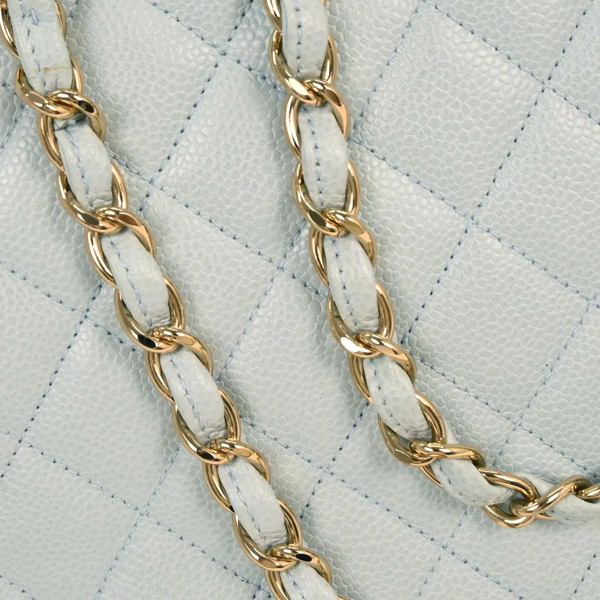 Chanel Light Blue Caviar Petite Timeless Tote PTT Chain Handbag - Image 3
