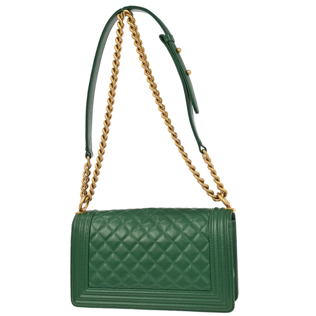 Boy Chanel Green Caviar Skin Medium Shoulder Bag - Image 2