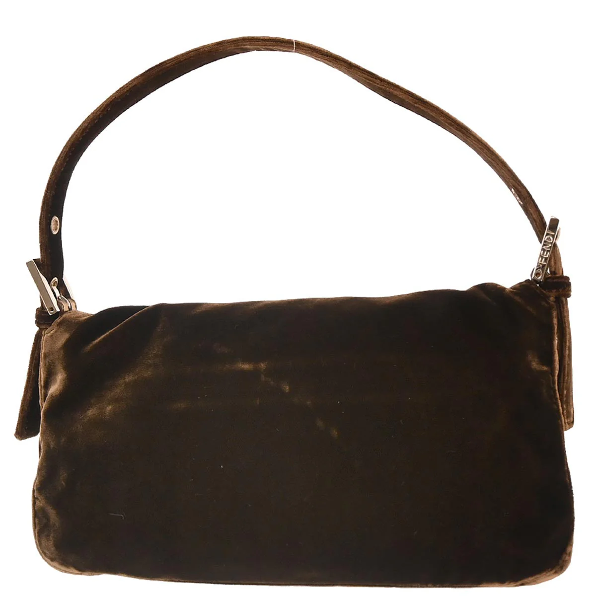 Fendi Brown Velvet Baguette Handbag - Image 2