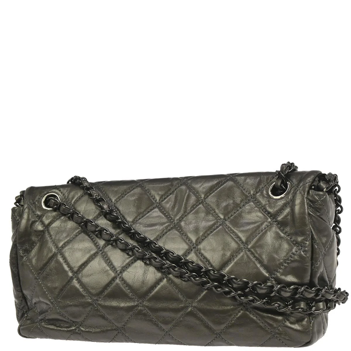 Chanel Gray Calfskin Chain Me Shoulder Bag - Image 2
