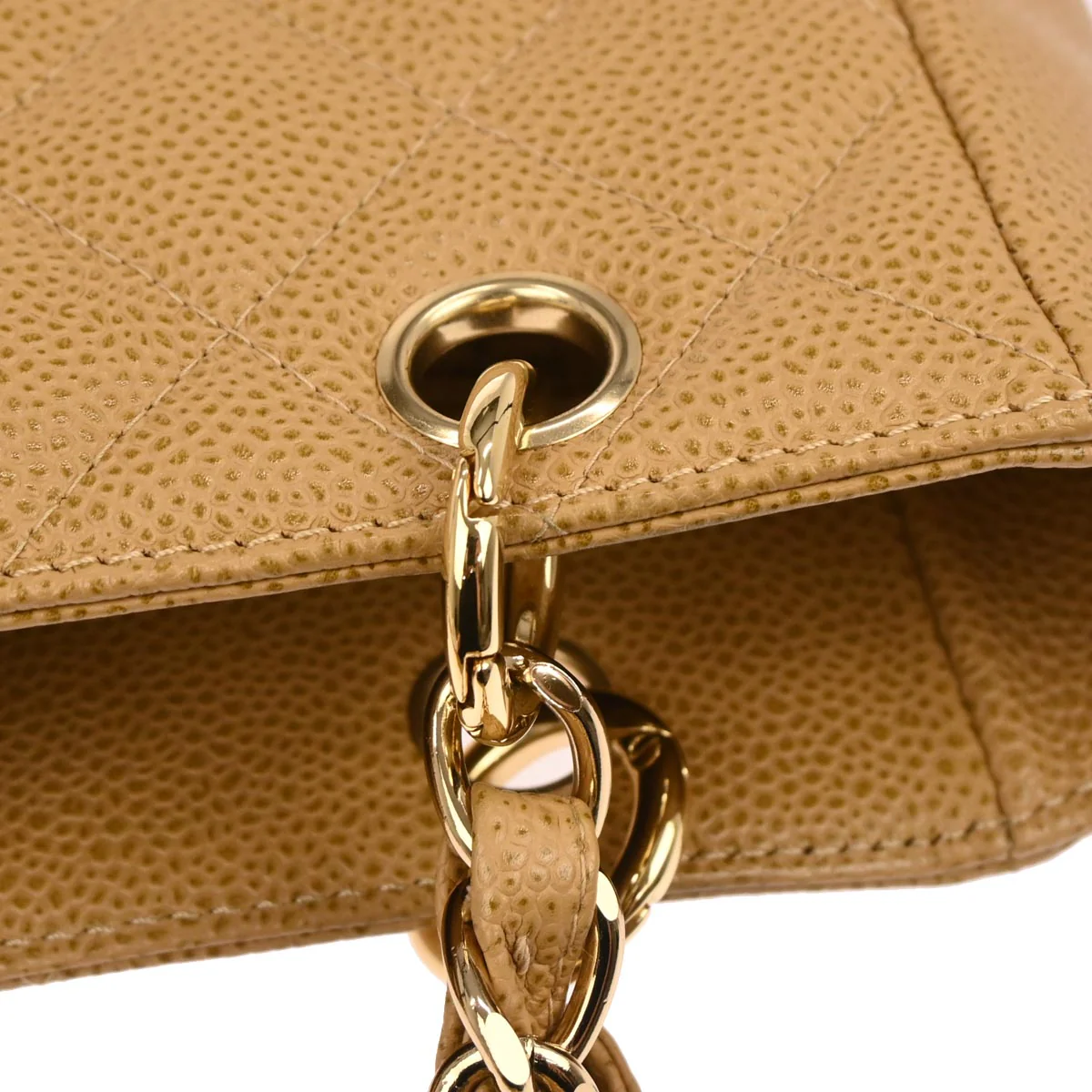 Chanel 2003-2004 Beige Caviar Petite Shopping Tote PST Chain Handbag - Image 4
