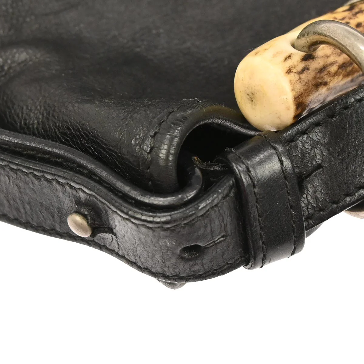 Yves Saint Laurent Black Leather Medium Mombasa Handbag - Image 3