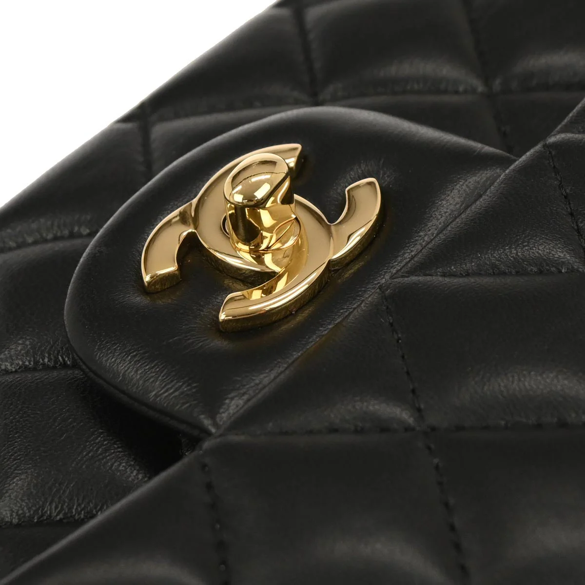 Chanel Black Lambskin Medium Classic Double Flap Shoulder Bag - Image 5