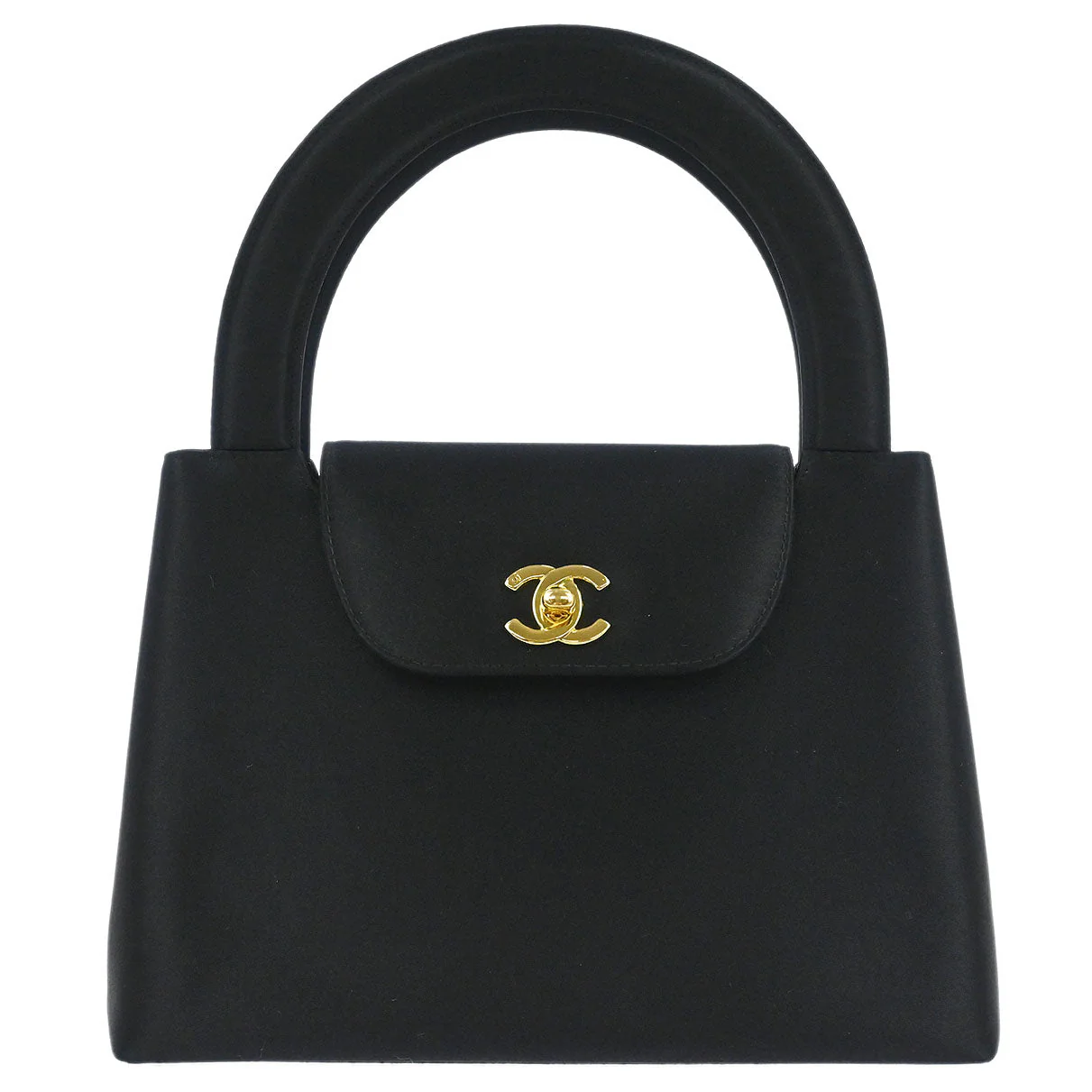 Chanel 1997-1999 Black Satin Handbag
