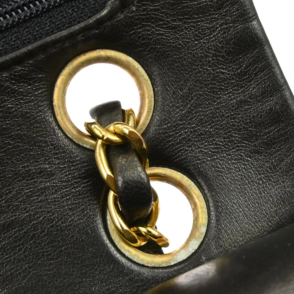 Chanel 1991-1994 Black Lambskin Small Classic Double Flap Shoulder Bag - Image 4