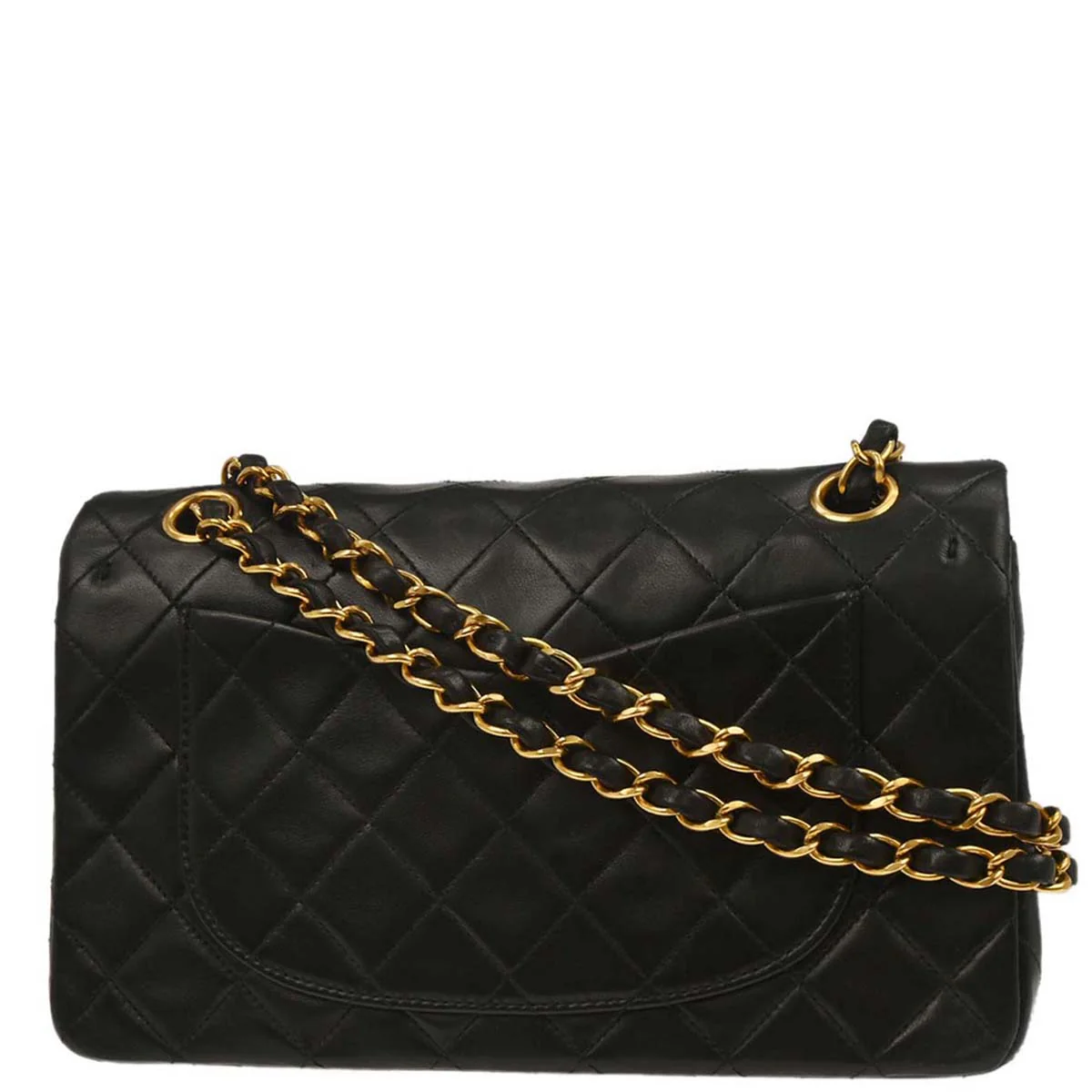Chanel 1994-1996 Black Lambskin Small Classic Double Flap Shoulder Bag - Image 2
