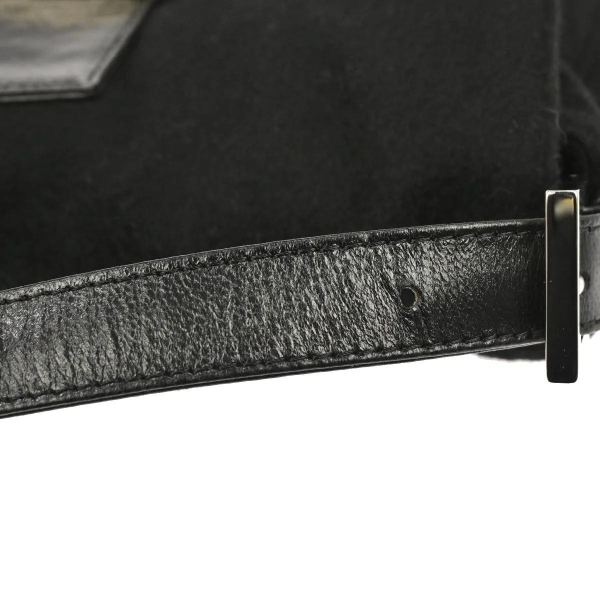 Fendi Black Wool Baguette Handbag - Image 3