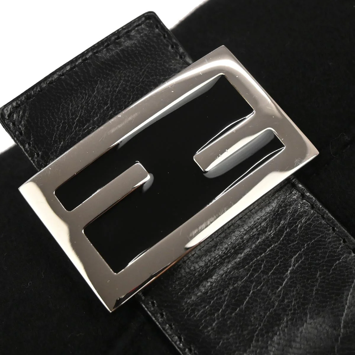 Fendi Black Wool Baguette Handbag - Image 5