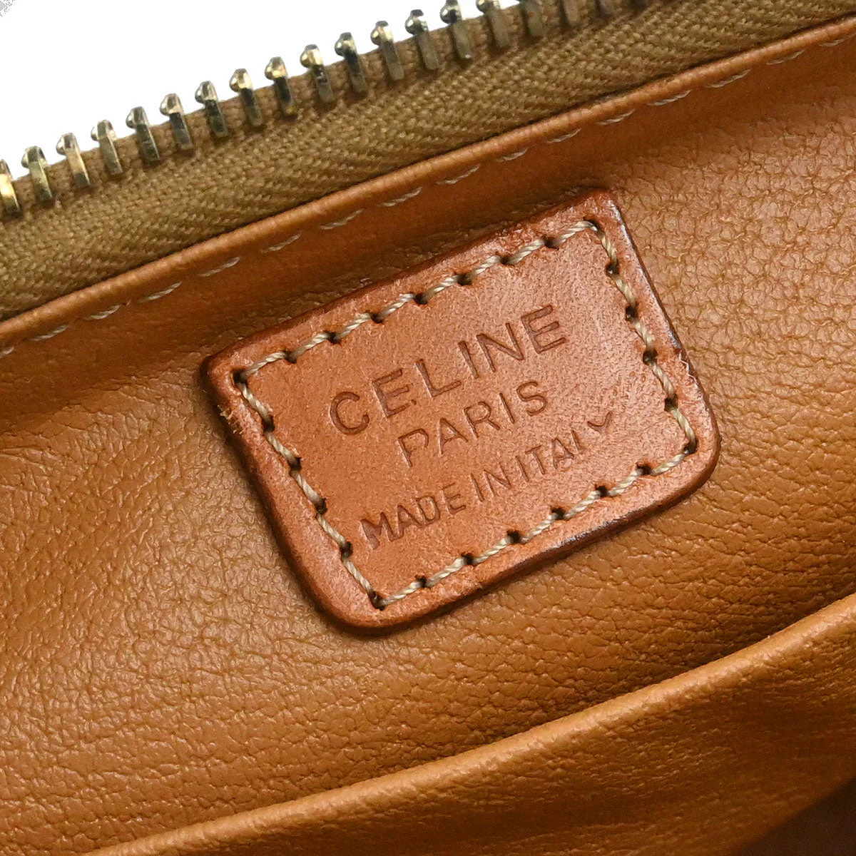 Celine Brown PVC Macadam Pouch Bag - Image 6