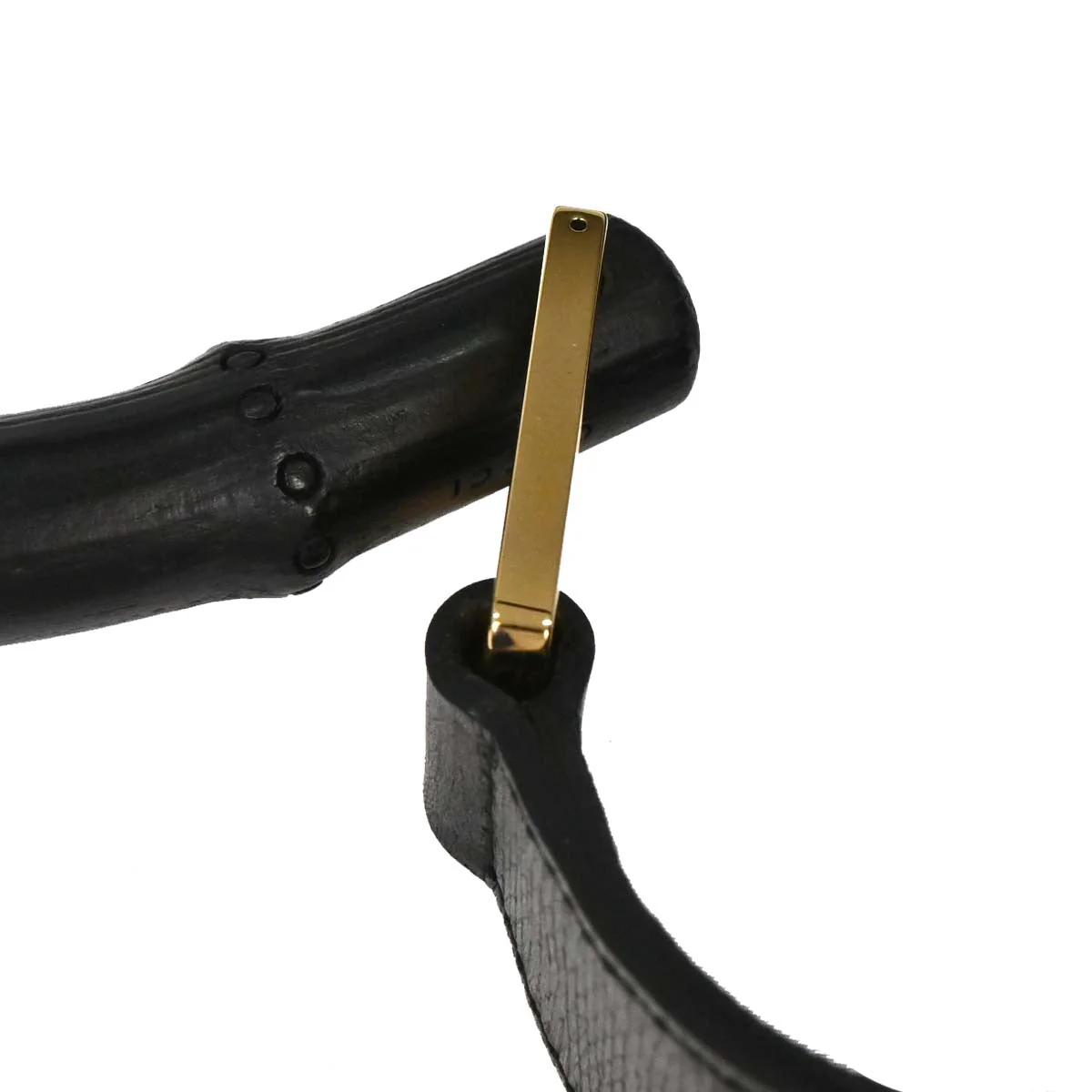 Gucci Black Leather Bamboo Handbag - Image 5