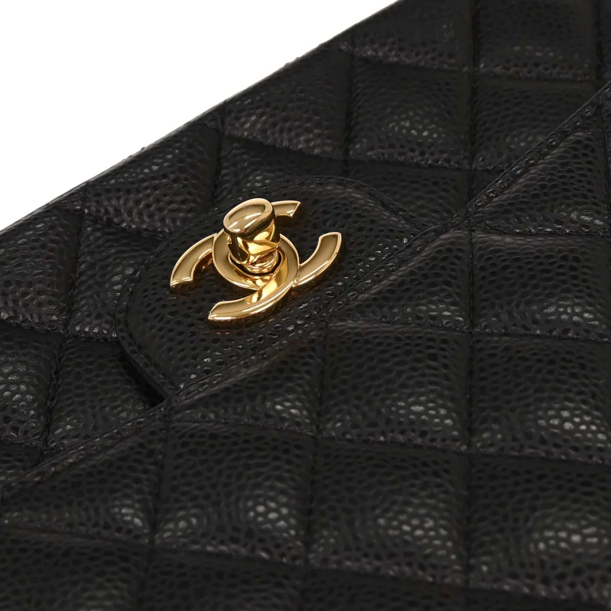 Chanel 2014 Black Caviar Medium Classic Double Flap Shoulder Bag - Image 4