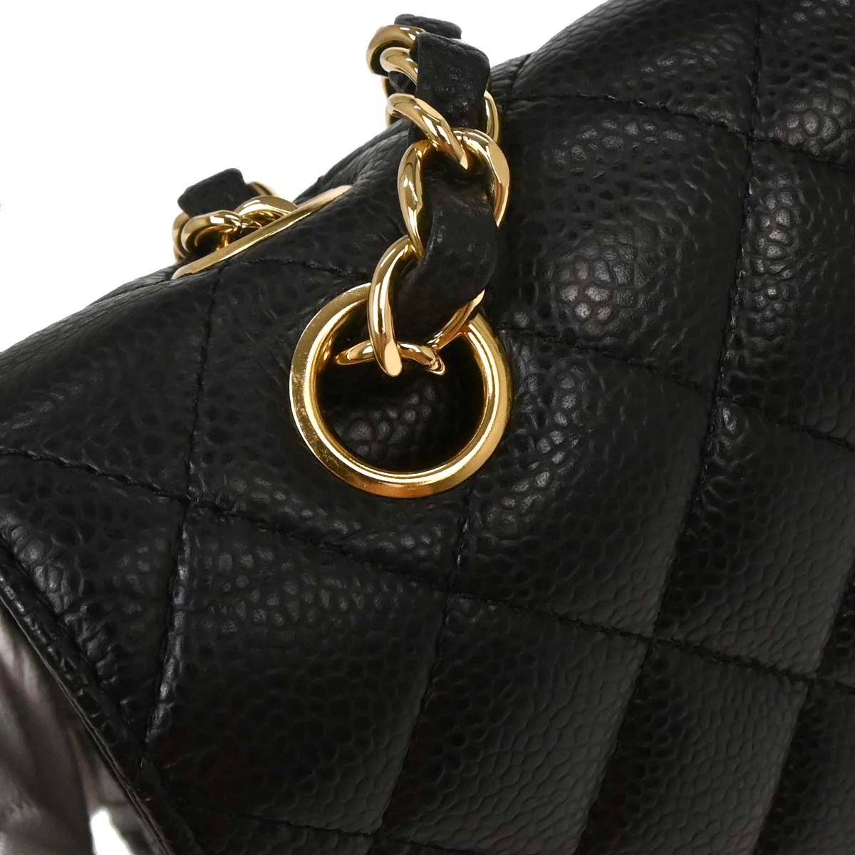 Chanel 2014 Black Caviar Medium Classic Double Flap Shoulder Bag - Image 9